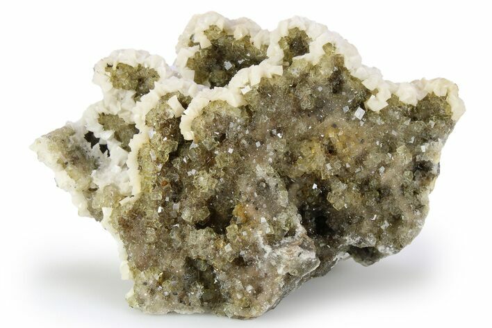 Gemmy Yellow-Green Fluorite with Dolomite - Spain #255714